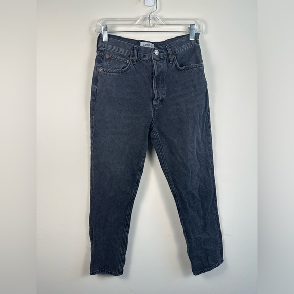 Agolde Womens Size 26 Riley High Rise Straight Crop Jeans in Century Button Fly - Picture 1 of 8